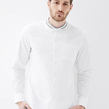 Varsity-Striped Collar Shirt