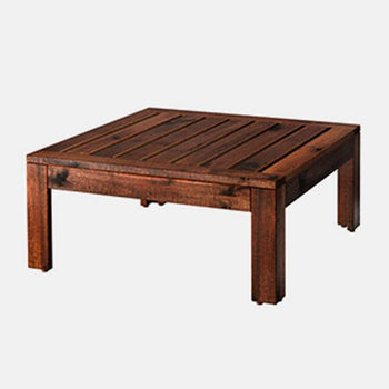 Table/stool section, outdoor, brown stained
